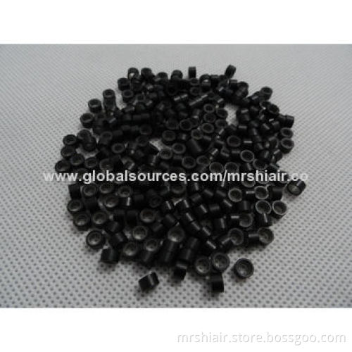 Large Size 50*32*30 1# Jet Black Color Silicon Aluminum Beads Micro Link Hair Tubes Loop Ring